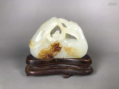 White Jade Carving of a Goose