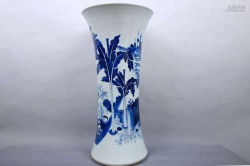 Chinese Ming Dynasty Blue And White Porcelain Vase