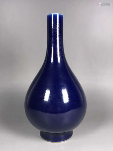 Chinese Deep Blue Glazed Porcelain Vase