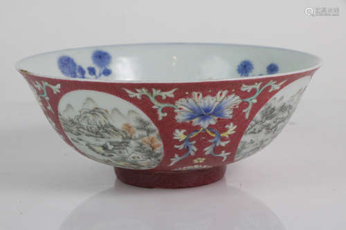 Chinese Blue and White Famille Rose Bowl