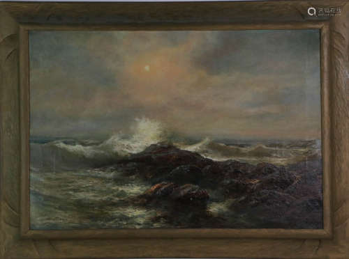 Charles Henry Harmon. Seascape Oil Painting