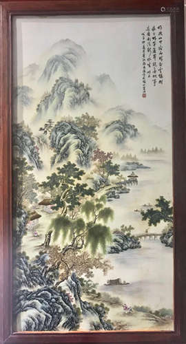 Chinese Famille Rose Porcelain Plaque