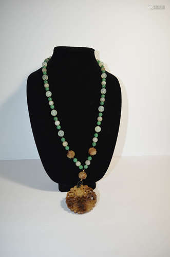 Old Jade pendant with necklace