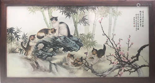 Chinese Famille Rose Porcelain Plaque