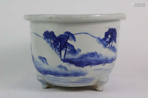 Chinese Blue and White Porcelain Fish Bowl