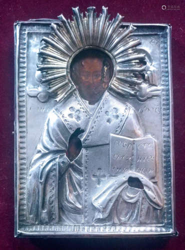 Russian Silver icon of st.Nicholas.