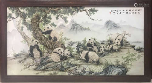 Chinese Famille Rose Porcelain Plaque