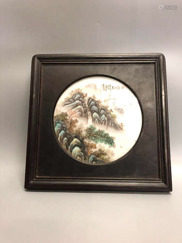 A WANGYETING LANDSCAPE DESIGN PORCELAIN PLATE