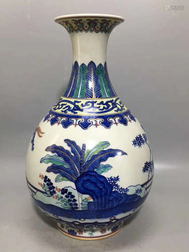 A BLUE&WHITE FIVE-COLOR OKHO SPRING BOTTLE