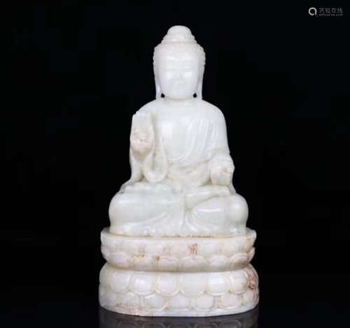 A HETIAN JADE SAKYAMUNI BUDDHA