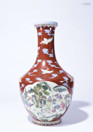 Qianlong Mark, A Famille Rose Vase