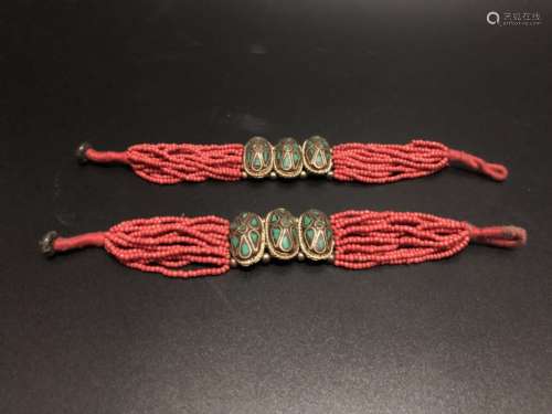 A Pair of Lvsong Stone Bracelet