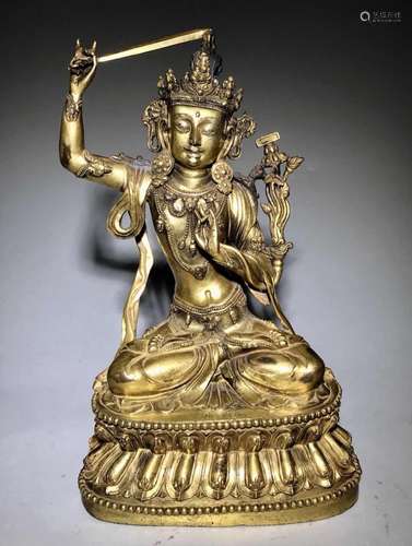 Yongle Mark, A Gilt Bronze Buddha