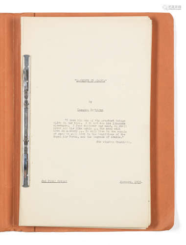 Columbia Pictures, 1962, Lawrence Of Arabia: an original 2nd final script,