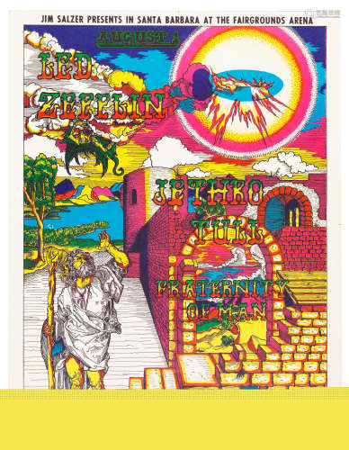 1969, Led Zeppelin: A concert poster for The Fairgrounds Arena, Santa Barbara,