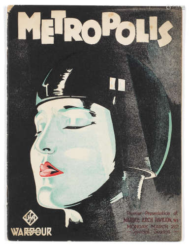 UFA / Wardour Films Ltd., Metropolis: a rare original British souvenir programme for the premier presentation of the film at Marble Arch Pavillion, London, 21st March 1927,