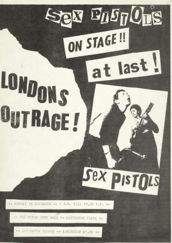 15th November 1976, Sex Pistols: A  flyer for The Notre Dame Hall,