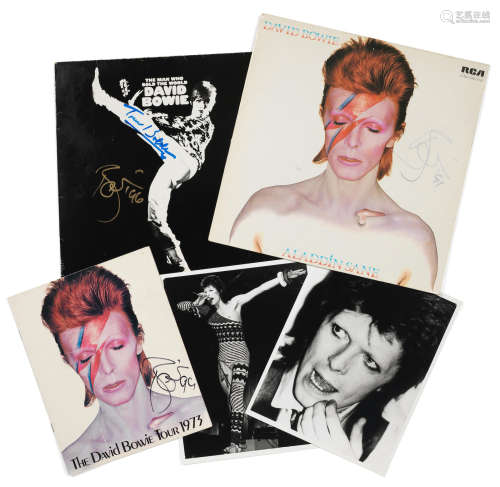 various dates, 5 David Bowie: Two autographed albums and related items,