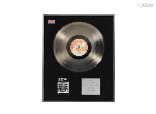 1979, Led Zeppelin: A platinum sales award for the album Physical Graffiti,