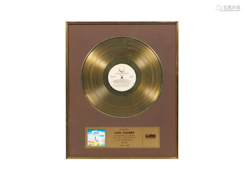 1983, Asia: A Canadian 'Gold' award for the album Alpha together with a Roger Dean Alpha print,