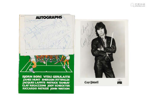 1979, George Harrison: A signed 'Avis Formula One Tennis Trophy' programme page,