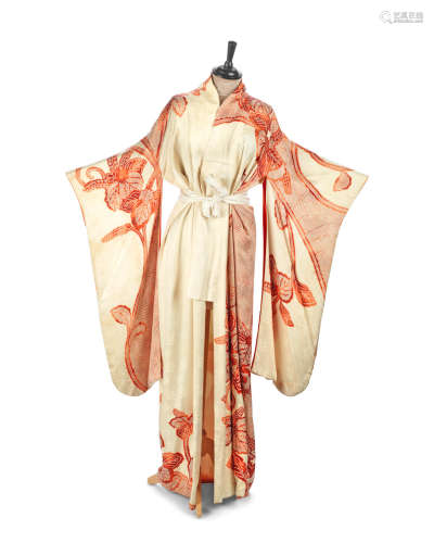 Warner Bros., 1983, James Bond: An elegant screed-used floral kimono worn by Valerie Leon in Never Say Never Again,