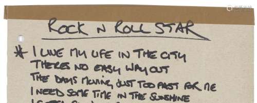 2000's, Oasis: Noel Gallagher's handwritten lyrics for Rock 'n' Roll  Star,