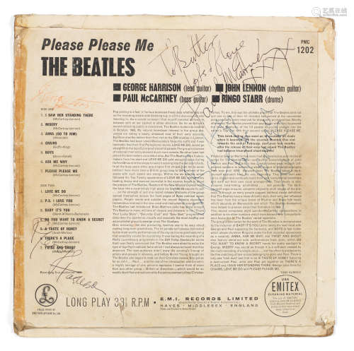 Parlophone, 1963, The Beatles: An autographed copy of the album Please Please Me,