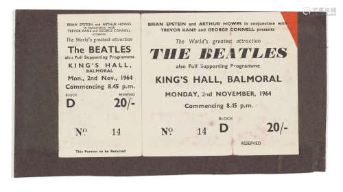 1964, The Beatles: Tickets and other Belfast concert-related items,