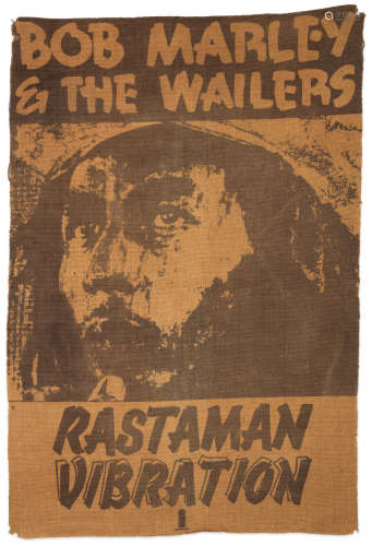 Island Records, 1976, Bob Marley & The Wailers: a scarce UK promotional Burlap sack for the album Rastaman Vibration,