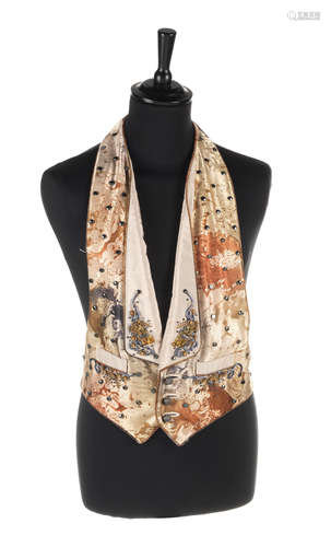 Elton John: An embellished Kenneth D. King silk waistcoat,