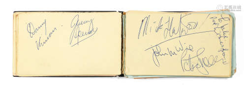 late 1960s/early 1970s, Various music signatures: a black autograph book signed by numerous musicians,