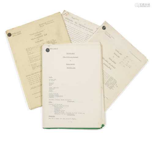 BBC television service, 1971-72, 6 Doctor Who: a camera script from Serial 'KKK' Day of the Daleks and two rehearsal scripts from Serial 'MMM' The Curse of Peladon,