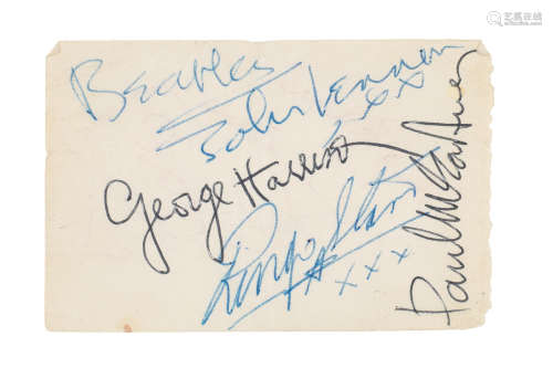 23rd May 1963, The Beatles: a signed small autograph page,