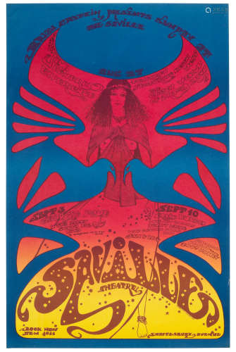 1967, Jimi Hendrix Experience: A Savile Theatre concert poster,