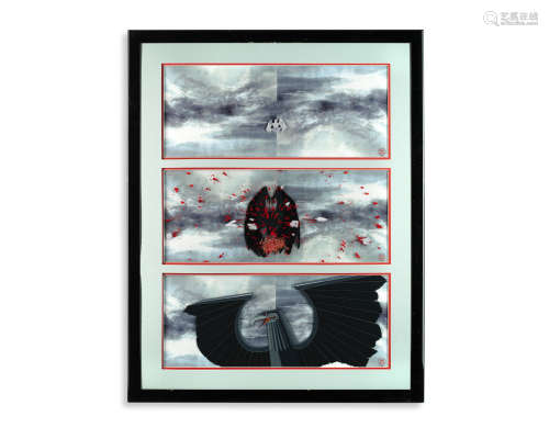 MGM/UA Entertainment Company, 1982, Pink Floyd: Three original animation art cels of 'The Eagle of War' from The Wall,