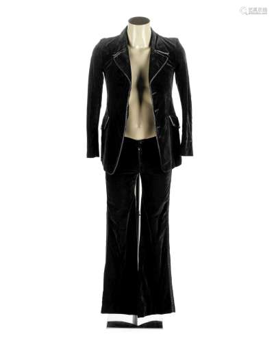 circa 1970, The Rolling Stones: Charlie Watts' black velvet suit,