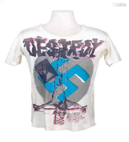 circa 1977, Vivienne Westwood and Malcolm McLaren: A 'Destroy' T-shirt,