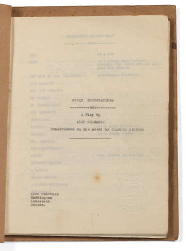 circa 1939, Alec Guinness: An early script for his play Great Expectations,