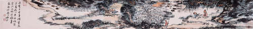 CHINESE HAND SCROLL PAINTING OF MOUNTAIN VIEWS WITH NOTABLE SPECIALIST'S CERTIFICATE