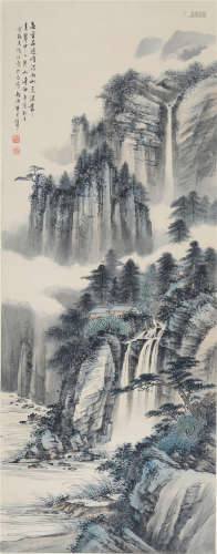 CHINESE SCROLL PAINTING OF MOUNTAIN VIEWS