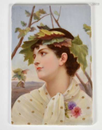 KPM Style Hand Painted Porcelain Plaque