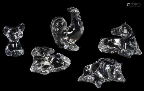 Baccarat & Daum Crystal Figurines (5)