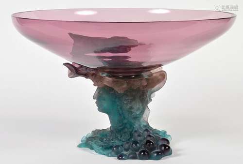 Daum Pate de Verre Bacchus Centerpiece