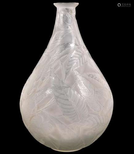 Rene Lalique 'Sauge' French Crystal Vase