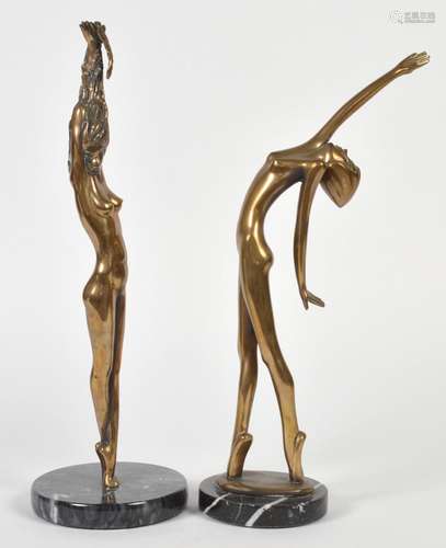 (2) Tom & Bob Bennett Bronze Statues on Marble