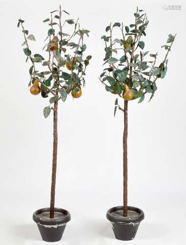 Pr. Vintage Italian Tole Pear Trees