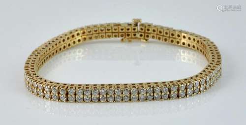 Diamond & 14 kt. Gold Tennis Style Bracelet