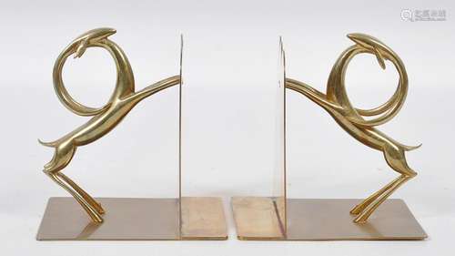 Pr. Bronze Hagenauer Style Deer Bookends