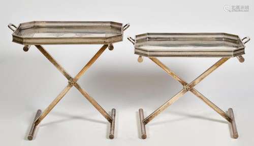 Pr. Elkington S/P Tray Tables by Garrard & Co.